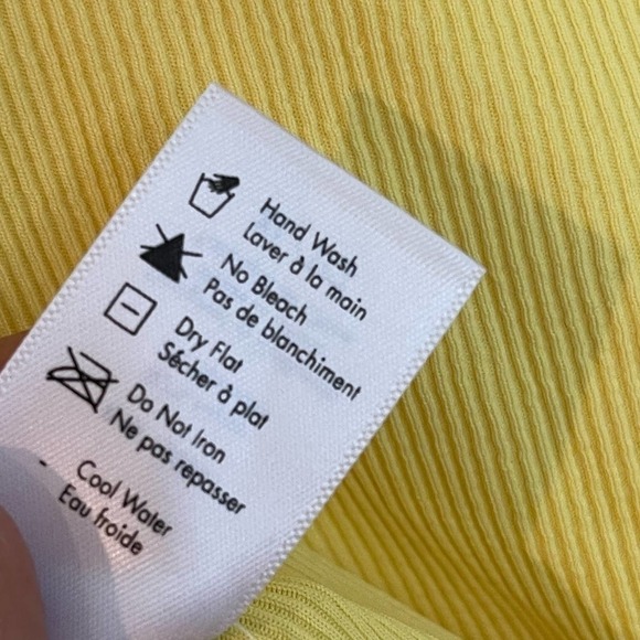 L Space Button-Down Ribbed Float On One Piece Swimsuit Yellow Womens Size XL NWT - Picture 10 of 14